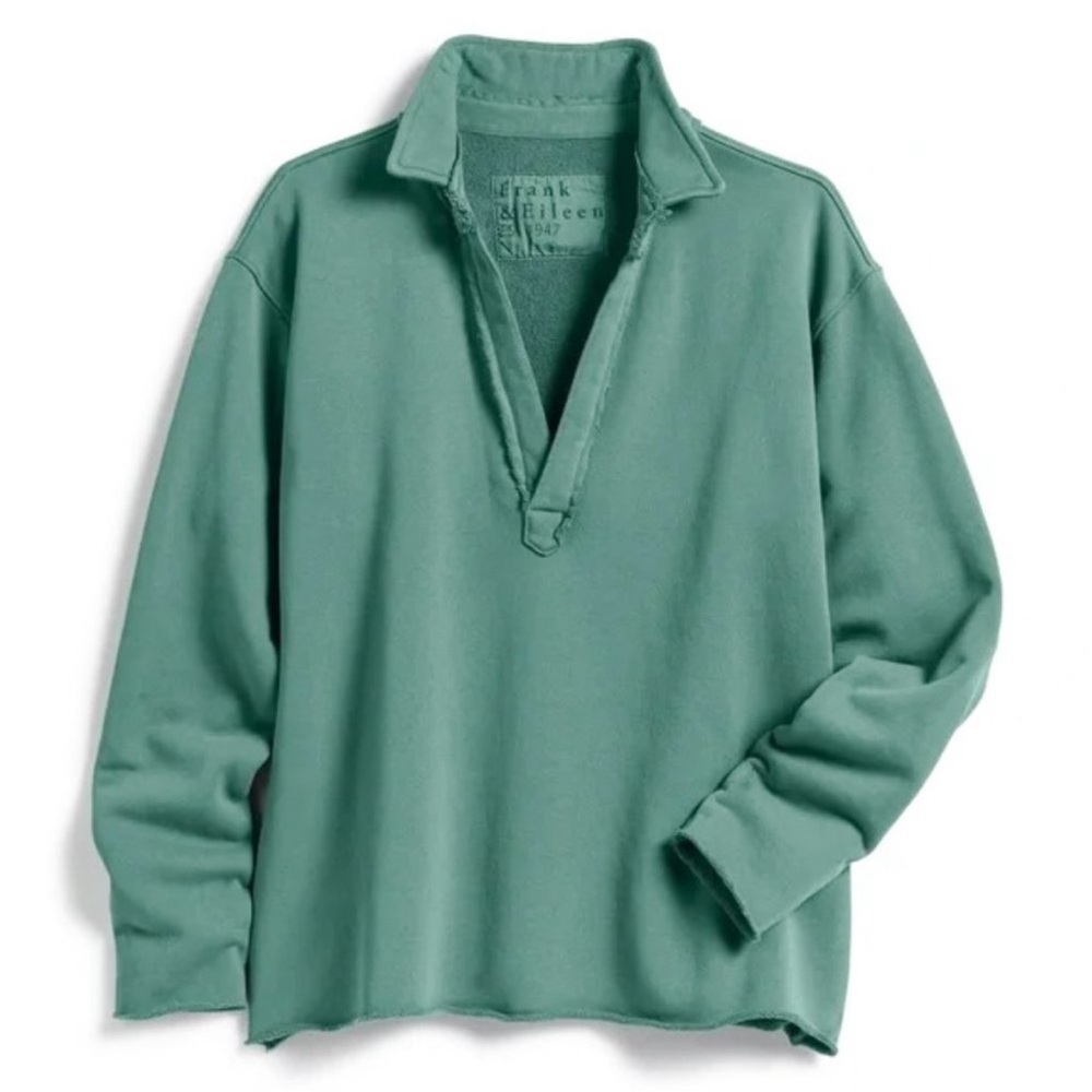 Frank & Eileen Patrick Popover Henley Long Sleeve Triple Fleece Top Small